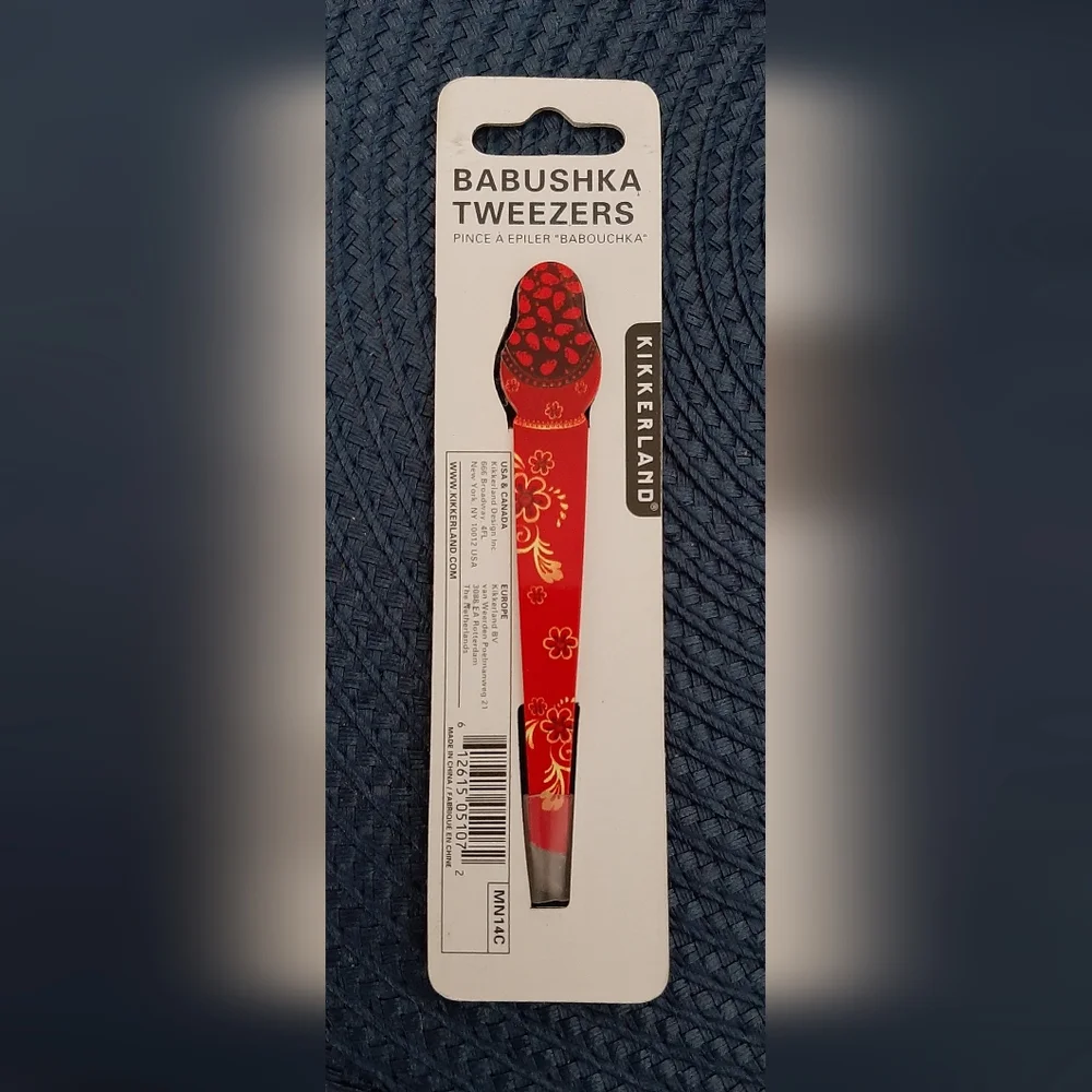 Brand New Kikkerland Red & Yellow Babushka Tweezers - Picture 2 of 2